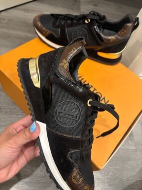 Louis Vuitton Black, Brown & Gold Monogram Runner Sneakers